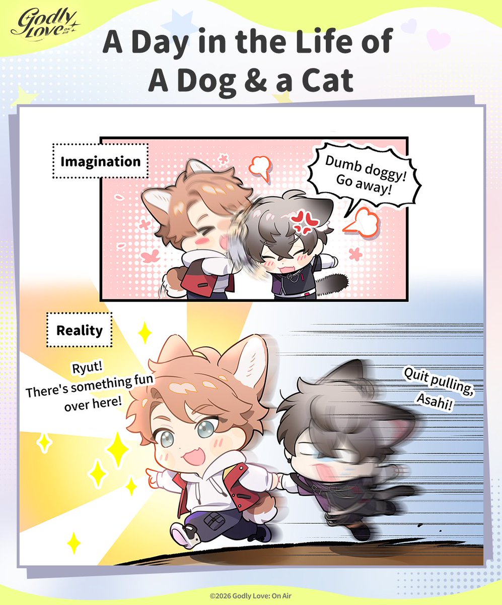 KamiKoi_EN's tweet photo. ✦Godly Gazette✦
A Day in the Life of a Dog & a Cat | Asahi x Ryut
He was constantly at the mercy of that endless energy.
#BL #BoysLove #GLOA #GodlyLoveOnAir https://t.co/jQKPf5MExc