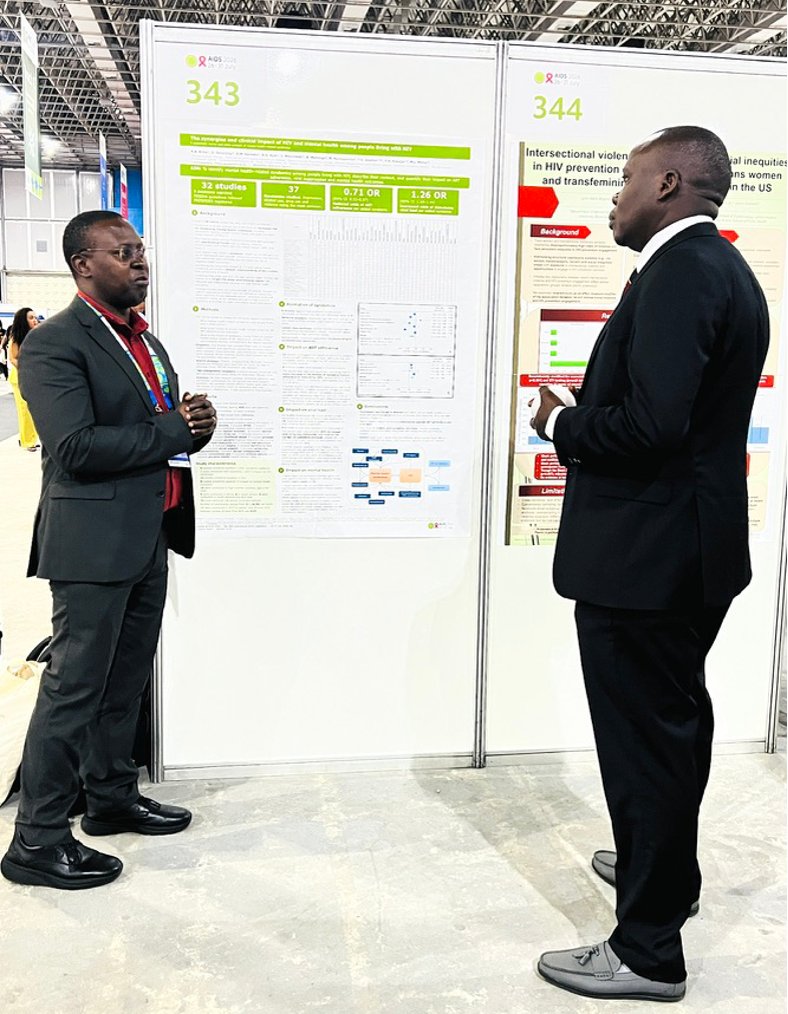 MRC_Uganda's tweet photo. Reflecting on #AIDS2026, where Dr. @fxkasujja shared findings from INTE-COMM trial showing that community-based integrated care can effectively manage HIV, diabetes and hypertension without compromising HIV outcomes. 

In a poster presentation, he highlighted how co-occurring mental health and psychosocial challenges reduce ART adherence and worsen HIV outcomes, reinforcing the need to integrate mental health into routine HIV care.

Strong findings that highlight the value of integrated, person-centred approaches to improving outcomes for people living with HIV and other chronic conditions.

Read about these studies:  https://t.co/oXBx8qvOC3

https://t.co/rFlKezpKj8