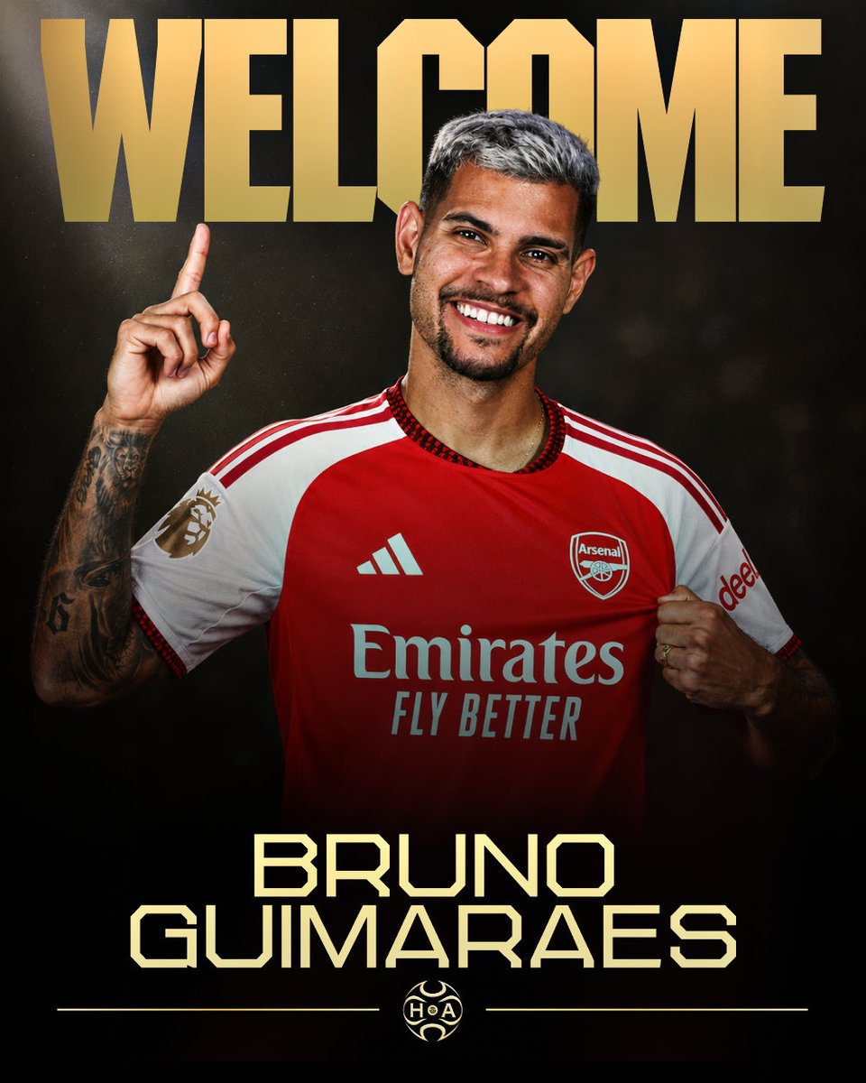 HandofArsenal's tweet photo. Bruno G - Welcome to Arsenal Football Club

Bruno Guimarães has completed his medical and signed a 4 year contract.

Bruno G #39 https://t.co/twUwUBGhSN