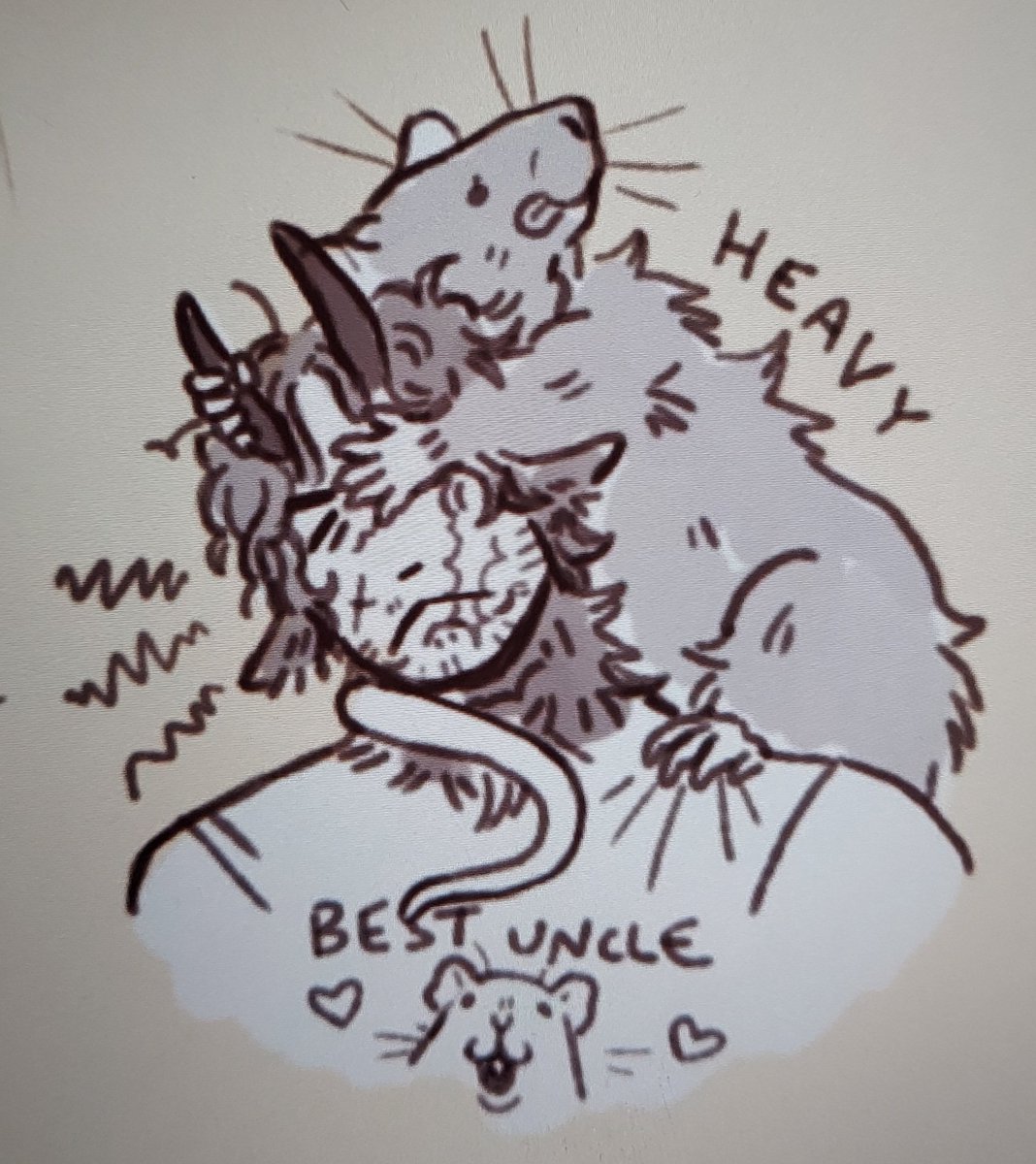 garlic_hoeee's tweet photo. the afterlife is a little less lonely when your new roommate is a fat toddler-sized rat!
[oc]
#originalcharacter #ocart https://t.co/9kAMqMVxON