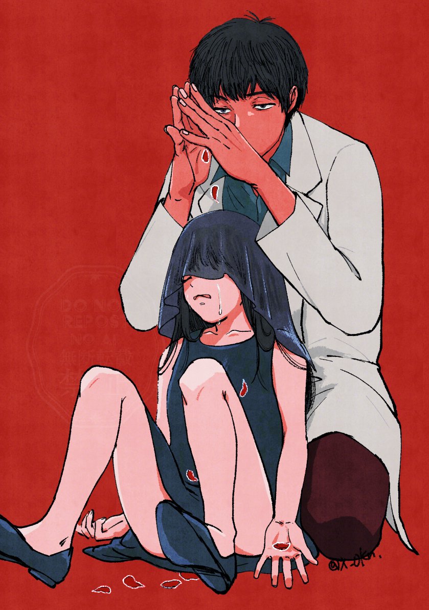 x_okn's tweet photo. ど～～しても宮田を描きたかったのです。
宮田と美耶子の組み合わせも妄想がはかどるので大好き、また来年に～！！！！

#SIREN2026 #異界入り2026 https://t.co/YL1saXWehc