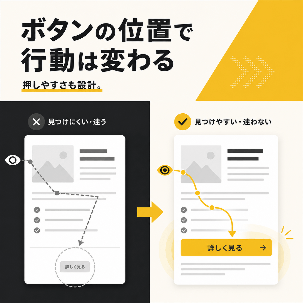 elengine's tweet photo. UIの使いやすさは、
大きなデザインだけで決まるものではありません。

ボタンの位置、
余白の取り方、
情報の並び順、
目線の流れ。

こうした細かな設計の積み重ねが、
「使いやすい」と感じる体験につながります。

特に、ユーザーに行動してほしい場面では、
ボタンの見つけやすさや押しやすさがとても重要です。

ElEngineでは、見た目の印象だけでなく、
ユーザーの行動まで考えたUI設計を行っています。

ご相談はこちら👉
https://t.co/1GL7r9gp3k
