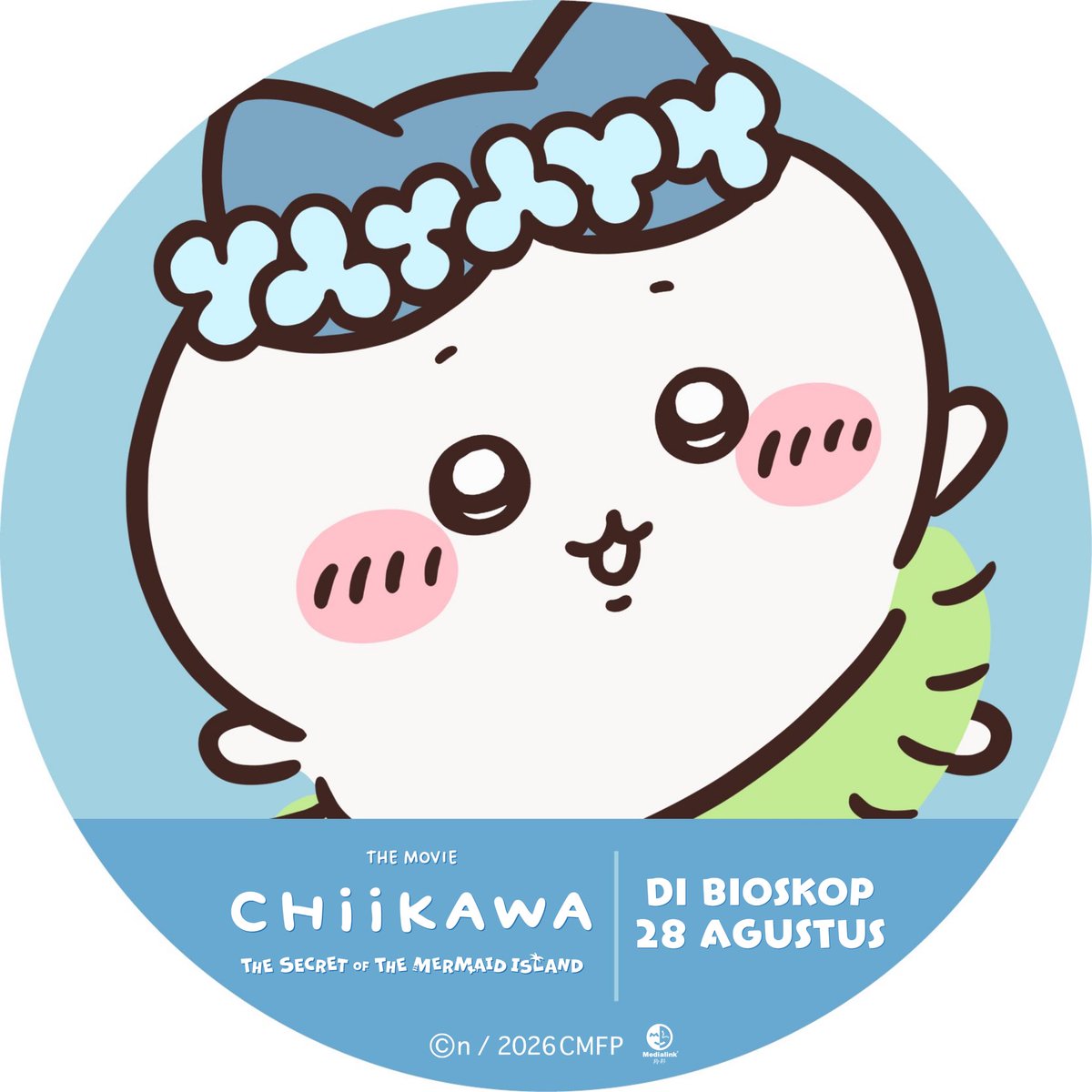 cinepolisID's tweet photo. 🏝️CHIIKAWA THE MOVIE: THE SECRET OF THE MERMAID ISLAND

Tayang mulai 28 Agustus 2026 di Cinépolis Cinemas! 

Ubah gambar profilmu ke tampilan baru dan bersiaplah untuk perilisan filmnya bersama! ✨

#CHIIKAWA #ChiikawaTheMovie #TheSecretOfTheMermaidIsland #CinepolisID https://t.co/E0ATGyVZPz