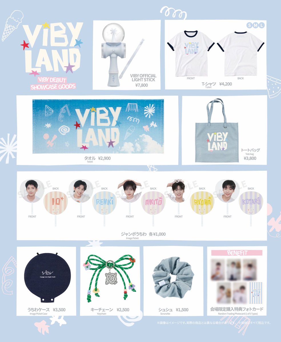 Official_VIBY's tweet photo. ／

VIBY DEBUT SHOWCASE『VIBY LAND』オフィシャルグッズ公開🎪🎫

＼

VIBY DEBUT SHOWCASE『VIBY LAND』オフィシャルグッズのラインナップが決定しました🎉

「VIBY LAND」のロゴや世界観、VIBYカラーを取り入れた、ポップでかわいく普段使いもできるアイテムが登場✨🙌

さらに、会場限定の購入特典も決定🎁
ご来場の際は、ぜひグッズ売り場へお立ち寄りください！

🔗 詳しくは公式HPへ
https://t.co/k7UPaTAEqb

#VIBY #バイビー
#VIBY_LAND #VIBY_武道館
#RiiMJ