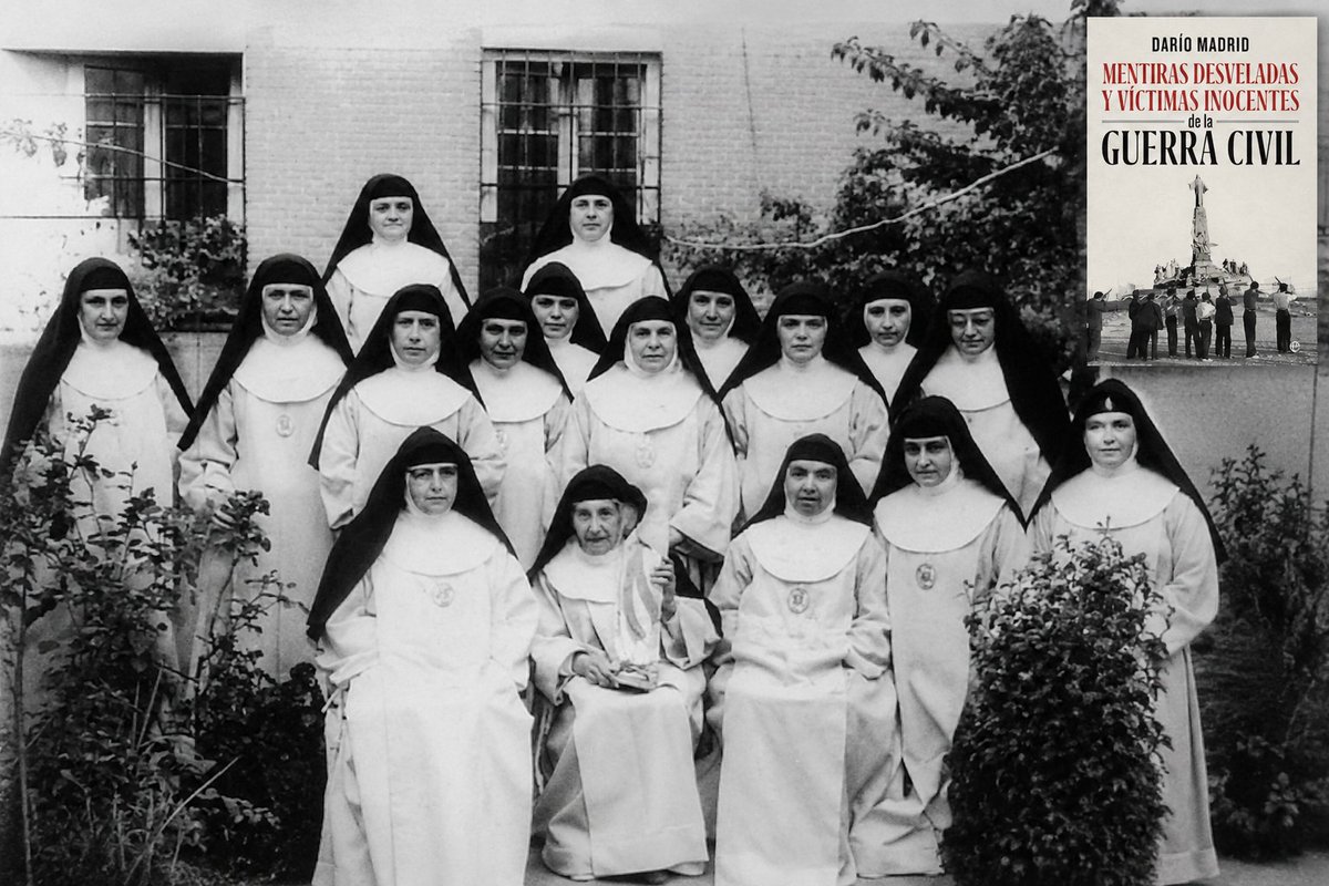 Dario_Madrid_F's tweet photo. Lamento el asesinato de las Trece Rosas. Pero también el de las 23 religiosas Adoratrices, fusiladas en el mismo cementerio de Madrid, La Almudena, en una de las matanza de religiosas más numerosa de toda la Guerra Civil. Las monjas no tienen derecho a la "memoria histórica".

23 mujeres. Un solo delito: ser religiosas. Su nombre no figura en los libros de texto, mientras otras víctimas de aquellos mismos años ahora ocupan calles, homenajes institucionales y minutos de telediario cada aniversario.

La congregación de las Adoratrices Esclavas del Santísimo Sacramento y de la Caridad tenía su sede en la calle Princesa de Madrid, edificio que fue ametrallado nada más iniciarse la sublevación. Las hermanas que no pudieron refugiarse con sus familias alquilaron entonces el cuarto piso del número 15 de la calle Costanilla de los Ángeles, al cuidado de la secretaria general de la congregación, Manuela Arriola.

La tarde del 9 de noviembre de 1936, el centro de Madrid sufrió un nuevo bombardeo: una de las bombas cayó en la calle Preciados, cerca del piso donde se ocultaban las religiosas. Poco después de las explosiones, un grupo de milicianos se presentó en la Costanilla de los Ángeles y las obligó a abandonar la vivienda. Una de ellas, que no podía tenerse en pie, tuvo que ser sacada sentada en una silla.

Las trasladaron primero a la checa de Fomento. De madrugada, ya el 10 de noviembre, las llevaron al cementerio de La Almudena, en la zona que entonces pertenecía al término de Vicálvaro. Allí las colocaron contra la tapia. Una de las hermanas dio la comunión al resto antes del fusilamiento. El chófer que las trasladó, testigo de los hechos, declararía después ante la Causa General que las vio morir a todas y que, siendo la mayoría jóvenes, "morían con la sonrisa en los labios y bendiciendo a Dios".

Fue uno más de los episodios de la persecución religiosa que se vivió en la retaguardia republicana y probablemente uno de los menos recordados: mientras el 5 de agosto sigue teniendo un hueco fijo en la memoria colectiva, el 10 de noviembre apenas aparece mencionado. En «Mentiras desveladas y víctimas inocentes de la Guerra Civil» dedico un capítulo a reconstruir con fuentes de la época lo que ocurrió esa noche.

Se puede adquirir aquí: https://t.co/EL5qeUsr1H