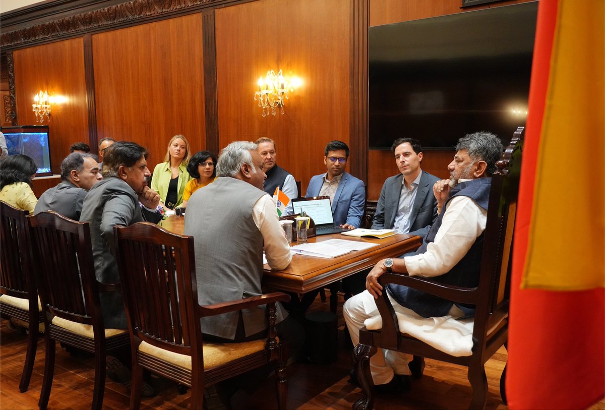 CMofKarnataka's tweet photo. The leadership team from Anthropic, led by Mr. Michael Sellitto, Head of International Policy, called on Hon'ble Chief Minister Shri @DKShivakumar at Vidhana Soudha today.

The meeting discussed potential areas of collaboration between Anthropic and the Government of Karnataka, including AI-enabled citizen services, governance, skilling, startup enablement and scientific research. The discussions also covered support for the Government of Karnataka's AI University initiative and opportunities for continued engagement on AI-led innovation.