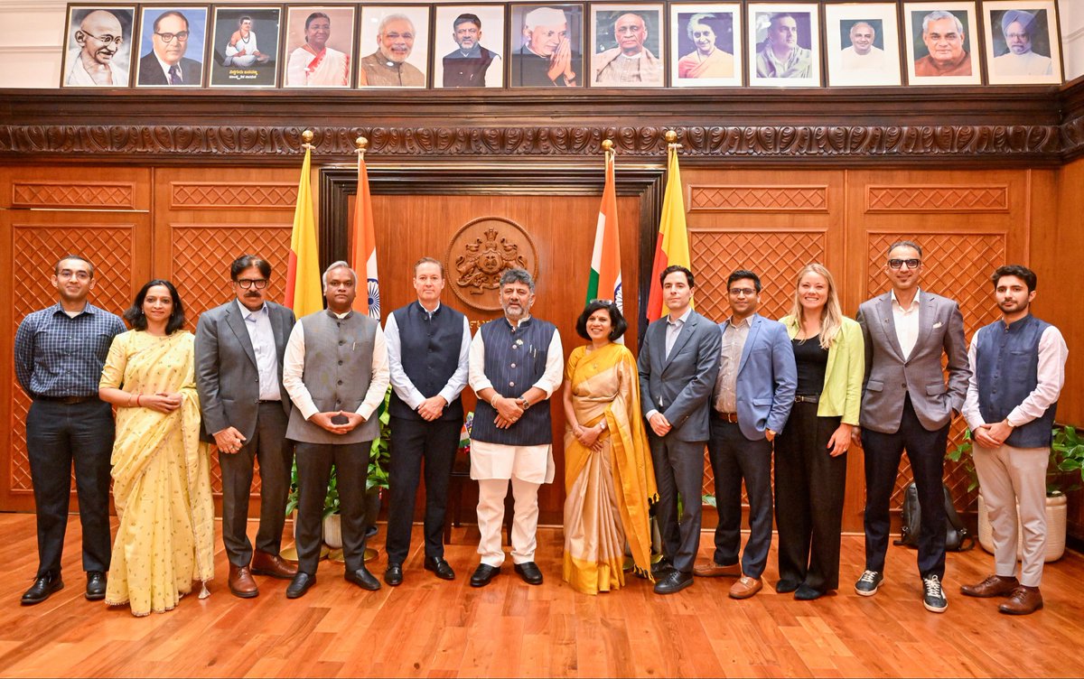 CMofKarnataka's tweet photo. The leadership team from Anthropic, led by Mr. Michael Sellitto, Head of International Policy, called on Hon'ble Chief Minister Shri @DKShivakumar at Vidhana Soudha today.

The meeting discussed potential areas of collaboration between Anthropic and the Government of Karnataka, including AI-enabled citizen services, governance, skilling, startup enablement and scientific research. The discussions also covered support for the Government of Karnataka's AI University initiative and opportunities for continued engagement on AI-led innovation.