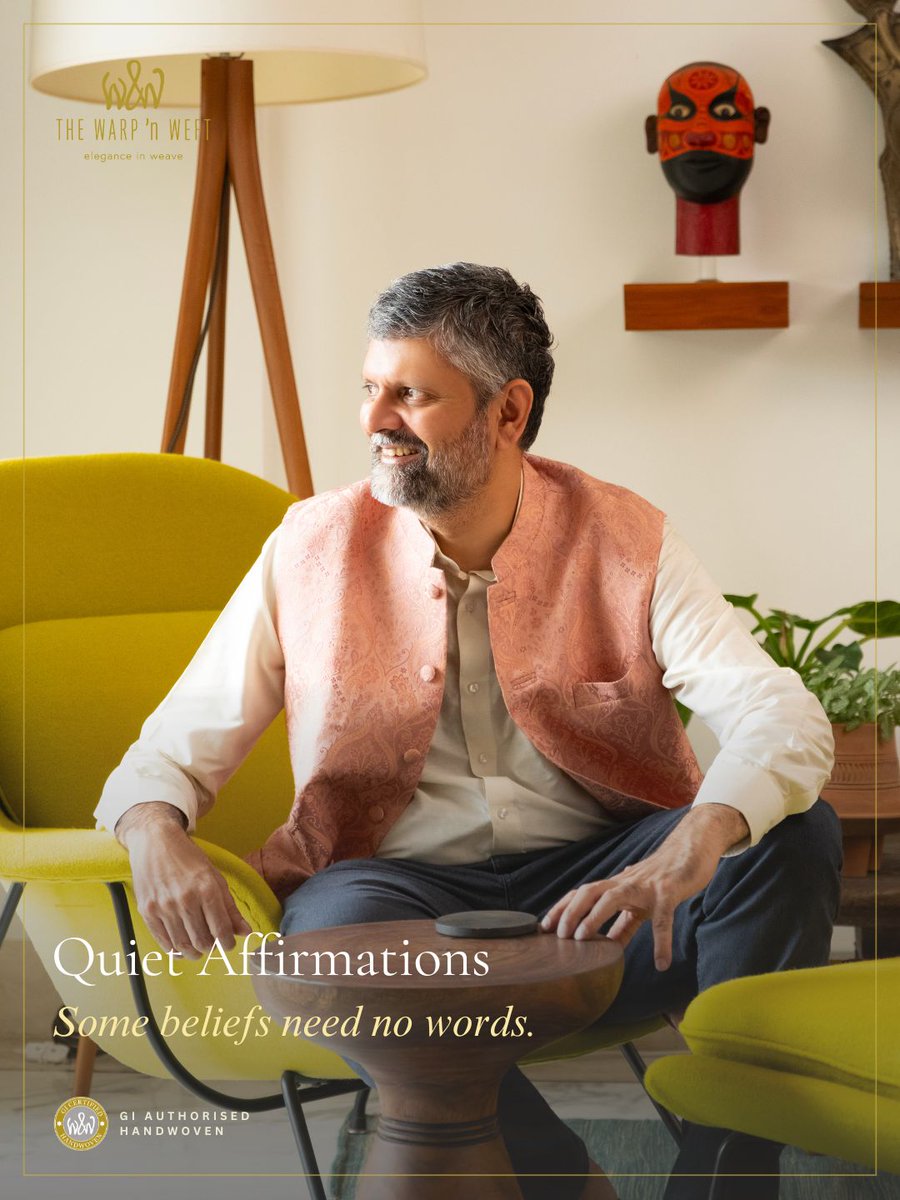 thewarpnweft's tweet photo. In His Curiosity. Woven into Us.
Wisdom resides in understanding a journey. Tuhin Parikh who has admiration and respect for #indianhandloom as craft lineage, its process and what sustains the community of artisans. #NationalHandloomDay @SagrikaDinkar @TexMinIndia @dchandlooms01 https://t.co/A4Wq0AoRz9