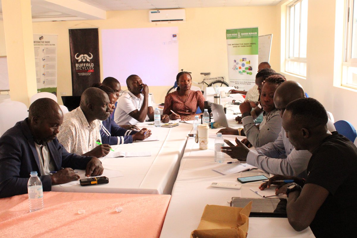 farmradioug's tweet photo. @farmradio @BuffaloBicycles @Ensibuuko, VSLA Representatives &amp; Broadcasters have wrapped up a #GreenLeafMagazine content co-design workshop on #bicyclefinancing for communities in Acholi, Lango, West Nile &amp; Teso, centering women, youth &amp; PWD voices #PlatformsProject https://t.co/zlJAYARzud