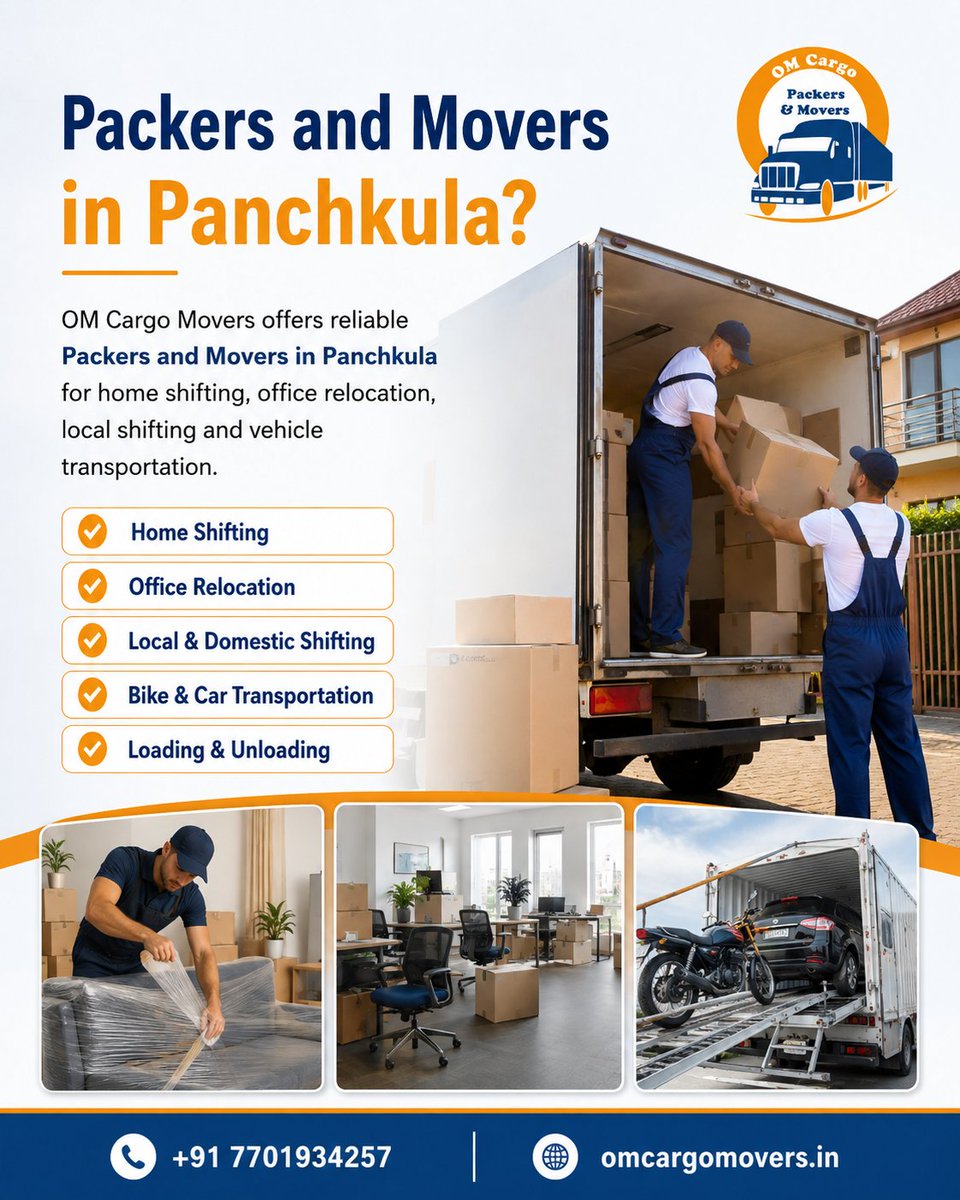 omcargomovers's tweet photo. Looking for Packers and Movers in Panchkula?

OM Cargo Movers offers home shifting, office relocation, bike &amp; car transport, packing and loading services.

📍 Local &amp; Intercity Shifting

https://t.co/1brABgkut0

#PackersAndMoversInPanchkula #Panchkula #HomeShifting #OMCargoMovers https://t.co/fVJ2O1QuTB
