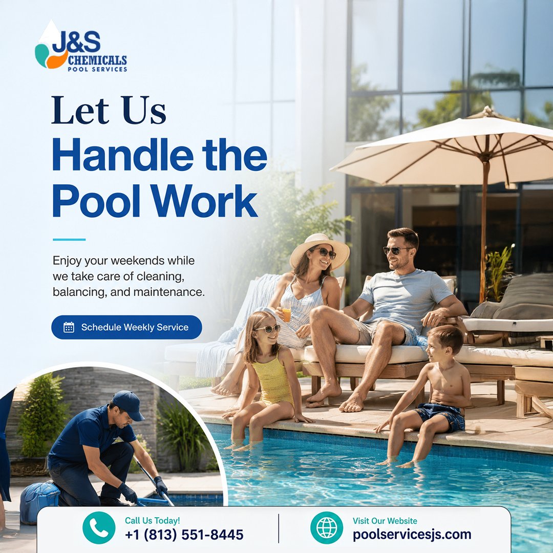 JSPoolServices's tweet photo. More Relaxation. Less Maintenance

Let experienced professionals keep your water crystal clear, balanced, and swim-ready, so you can spend more time making memories with the people who matter most.

💦Book now: https://t.co/SfWlCYvFM5

#PoolServicesjs #PoolCare #PoolMaintenance https://t.co/6LDCbKsHIO