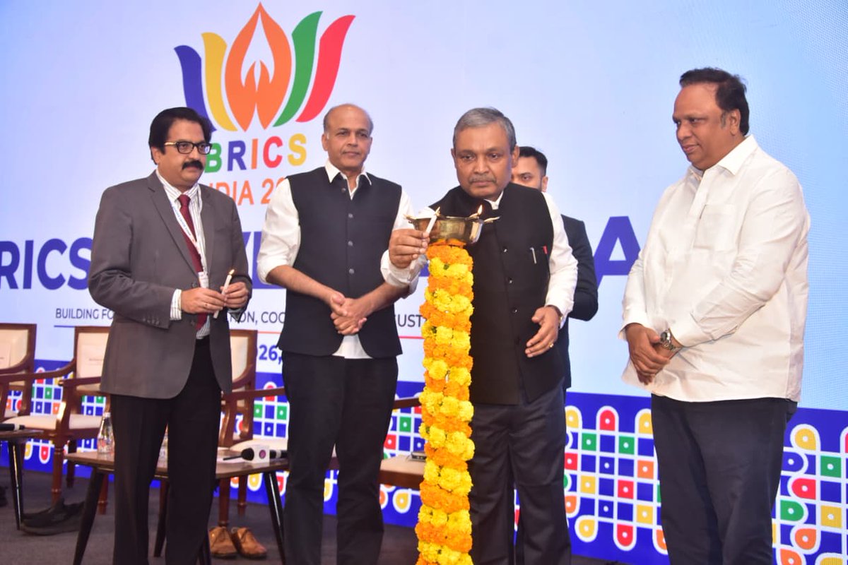 PIB_India's tweet photo. BRICS WAVES Bazaar 2026 Kicks Off in Mumbai

#BRICSWAVESBazaar opened in Mumbai, bringing together over 500 delegates from BRICS member and partner countries to strengthen collaboration in the creative economy.

The event was inaugurated in the presence of @ShelarAshish, Minister of Electronics, IT, AI and Culture, Government of Maharashtra; Secretary, @MIB_India Chanchal Kumar;@AshGowariker, Festival Director, @IFFIGoa and renowned filmmaker; Rajiv Bodwade, JS (MER-III), @MEAIndia; Senthil Rajan, JS, @MIB_India; and MD, @nfdcindia Prakash Magdum, along with other distinguished dignitaries.

#CreativeEconomy 

(1/2)