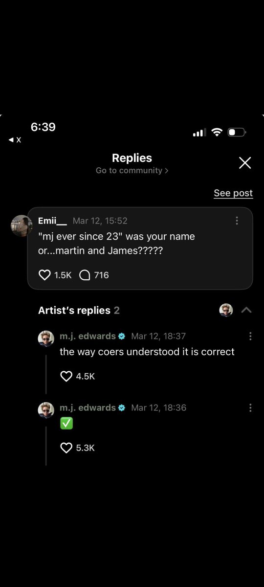 chao_ticgood's tweet photo. YALL, i tell you...M.J and MJ itu beda. M.J emang nama martin, but 'MJ ever since '23' itu martin james. bulan maret waktu masalah ini mulai blown up (pas martin ganti dn wvs) martin sempet ngirim ini sebelum dihapus dan klarif kalo m.j itu nama dia/michael jackson/michael jordan https://t.co/rkKKGzWhZz