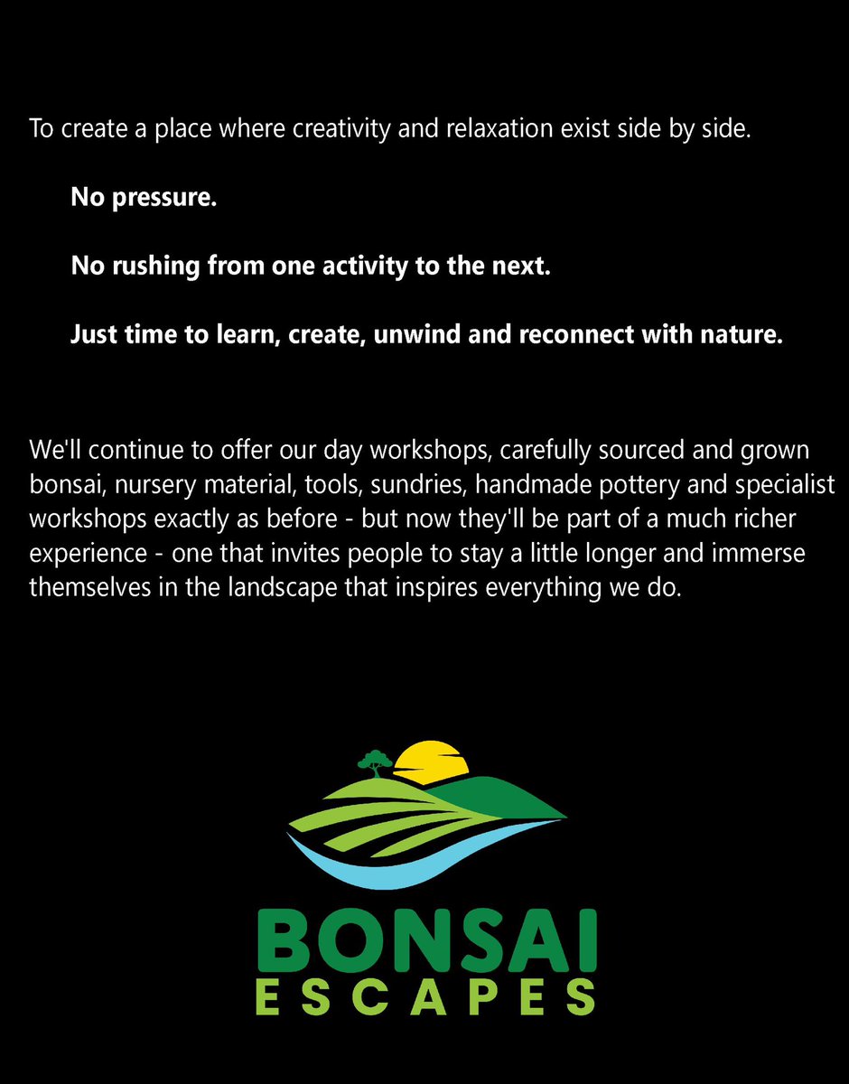 BonsaiEscapes's tweet photo. 2 of 2: Looking for a new #hobby or a chance of #relaxation #vacation #holiday #shortbreak #herefordshire #countryside https://t.co/eg9Zhjsqj7