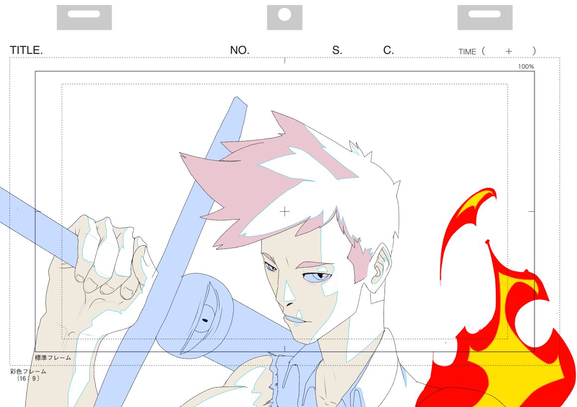 fishkebab_A's tweet photo. Was looking through some old art and decided to turn an of I made when I was 12 into a frame of genga for practice https://t.co/FUxduO4POH
