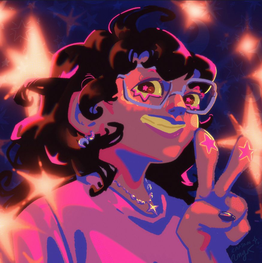 captainamyk's tweet photo. Icon Commission for @/teconmerricat.bsky.social 🎇 Pink and sparkly just how I like it https://t.co/fMwY8KzbZT