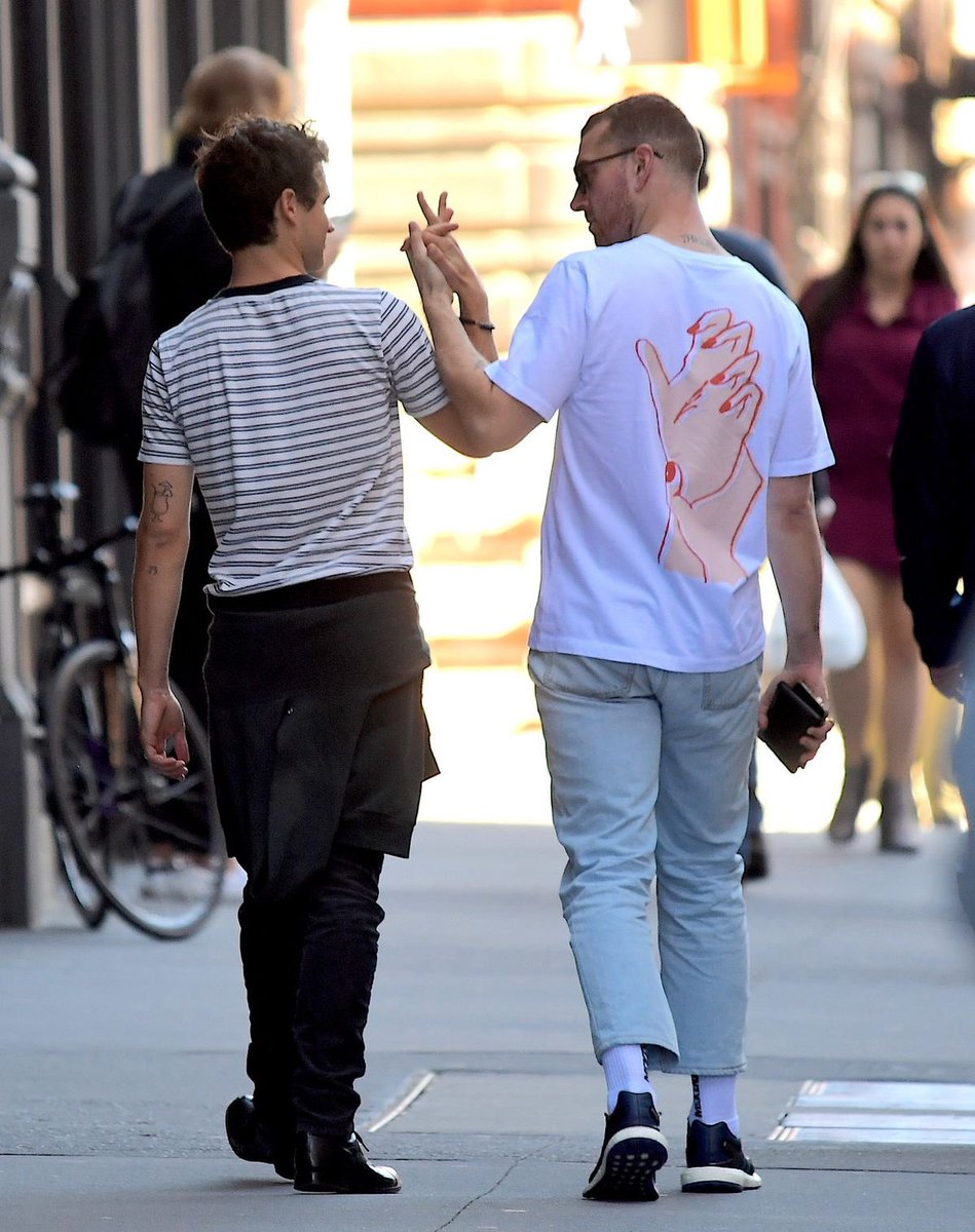 PridePopCulture's tweet photo. Sam Smith and Brandon Flynn in New York City. https://t.co/eWAwtZlxZL