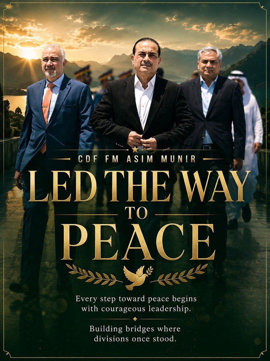 SCampar's tweet photo. CDF Asim Munir has emerged as a crucial global peacemaker, successfully driving high-level mediation efforts between the U.S and Iran to defuse regional conflicts.
#NationTrustsCDF
#UnitedWithCDF
#PeaceGuarantorCDF
#CDFLeadsPeace
#ShieldOfNationCDF https://t.co/vYCO9BTrIf