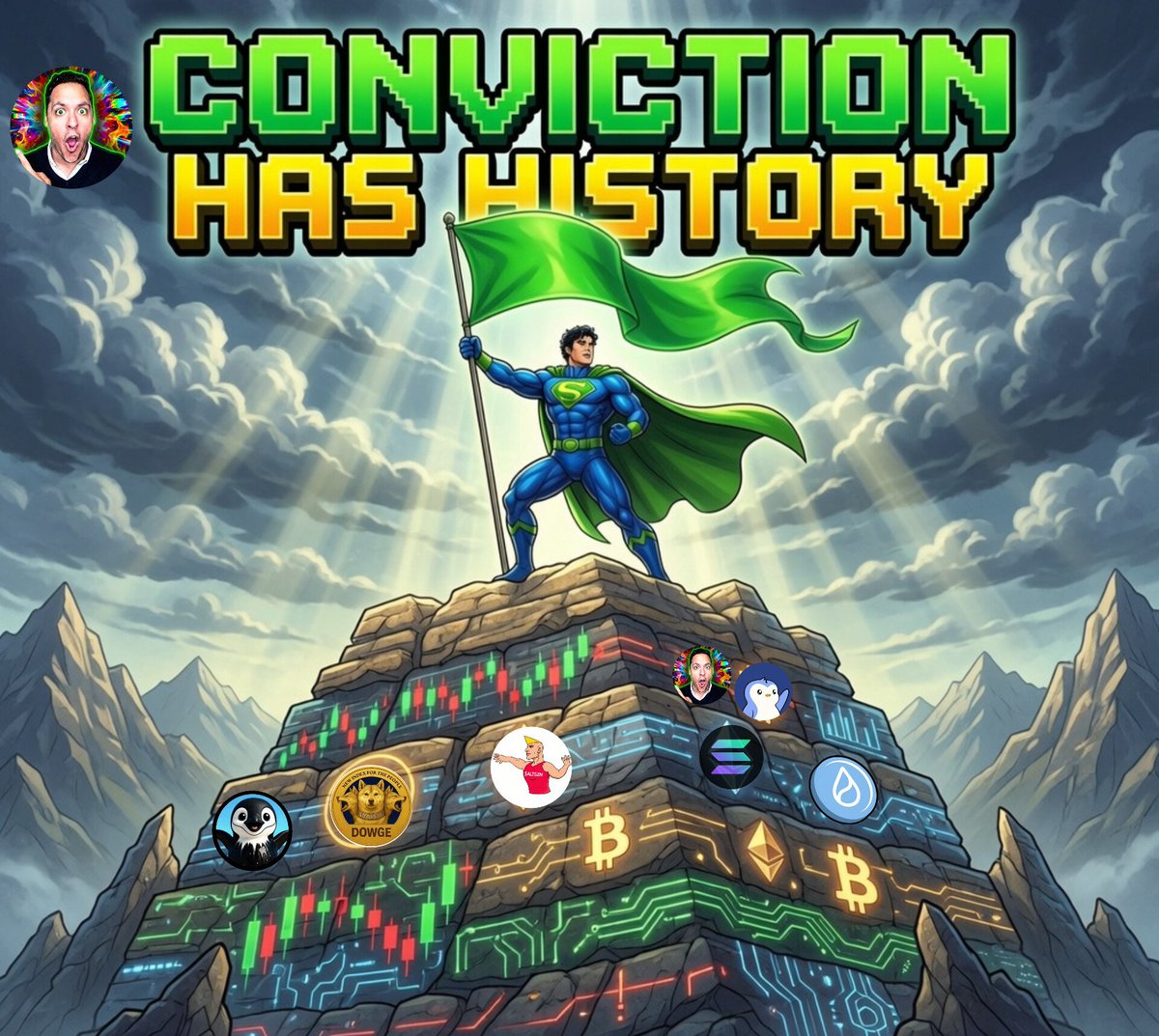 SuppomanCoinSol's tweet photo. Bullish for one week?
Easy.

Bullish for one cycle?
Impressive.

Bullish after nine years in crypto?
That's conviction. 💎

STAY HYPER BULLISH with SUPPOMAN 🟢 🐂 https://t.co/dOM3mFSUhJ