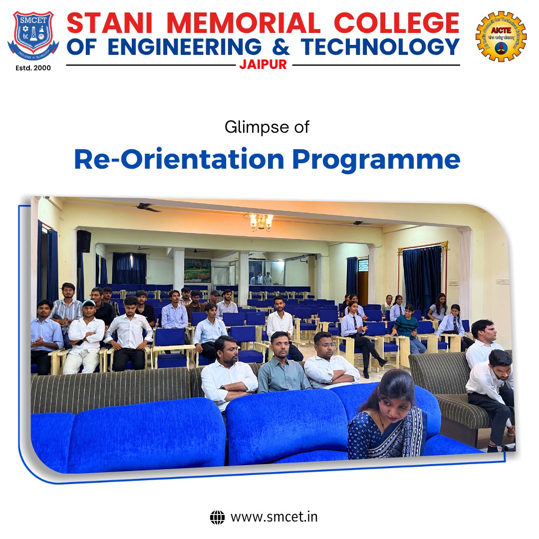 smcet_phagi's tweet photo. Re-Orientation Programme 2026 at SMCET marked the beginning of a new academic journey filled with learning, innovation, and excellence.
#SMCET #reorientation #Stanimemorial #Jaipurcolleges https://t.co/QhEr40Rbcw
