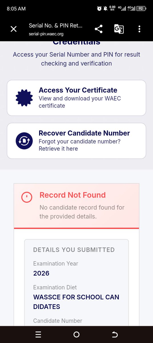 CMichael25476's tweet photo. @waecnigeria Please all my details are correct yet it is showing me this...who can help https://t.co/7JF7kU9mFz