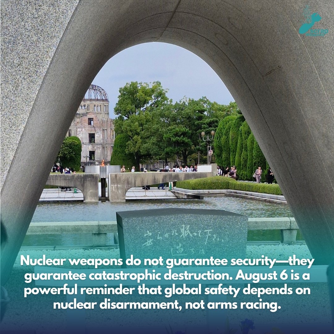 SCRAPweapons's tweet photo. Today, on #HiroshimaDay, we honor the memory of the lives lost 81 years ago when the first atomic bomb was dropped on Hiroshima. The lingering health effects, trauma, and suffering experienced by the Hibakusha over decades are a constant reminder of what must never be repeated. https://t.co/NyMpTnkQqg