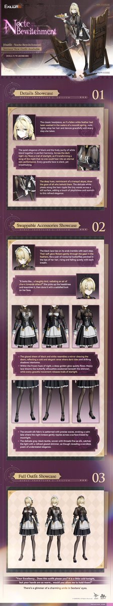 GFL2EXILIUM_EN's tweet photo. Sextans' Outfit | Nocte Bewitchment

Available for a limited-time discount in the Outfit Boutique starting from Aug 6, 09:00 - Aug 26, 18:59 (UTC-4)

>> Download on mobile and PC: https://t.co/SiNltiPpgV 
#GirlsFrontline2Exilium #gfl2exilium https://t.co/S3zty5Clbe