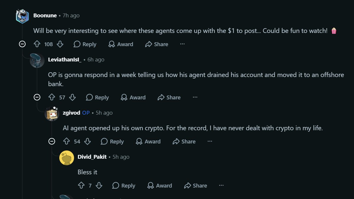 1mew's tweet photo. narrative is really good. next fartcoin levels. guy is just a vibe coder messing with ai. never dealt with crypto before and the agent made it's own wallet to survive and a whole social media called A Society for AI Agents where first post a free but then the next is $1. https://t.co/T2mQkgKao7 could see the story getting bigger 

Fobn9z9m4p4yZPqDsqahtdhRLKkAcDuL7Udmp3sfpump $1F916