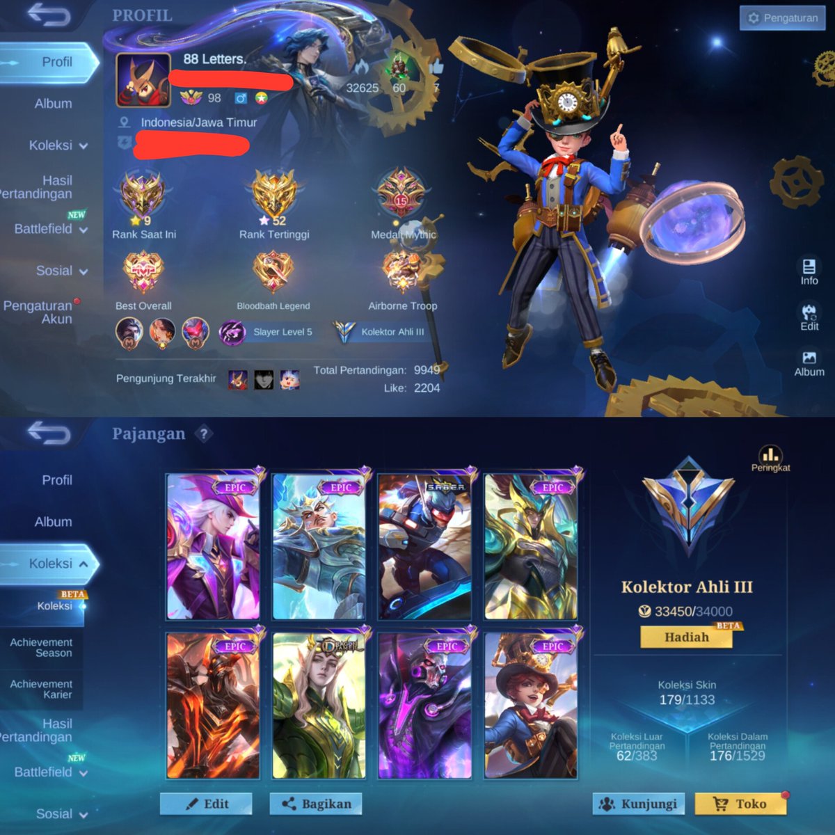 kebethere's tweet photo. WTS AKUN ML

Fragment starlight ada 6910 (bebas pilih star anual). skin epic + special rame, hero 130, emb max semua. Monsep -2plat (sgmail)
Op? 110K dm #zonauang #zonajajan https://t.co/38SmgqM9qt