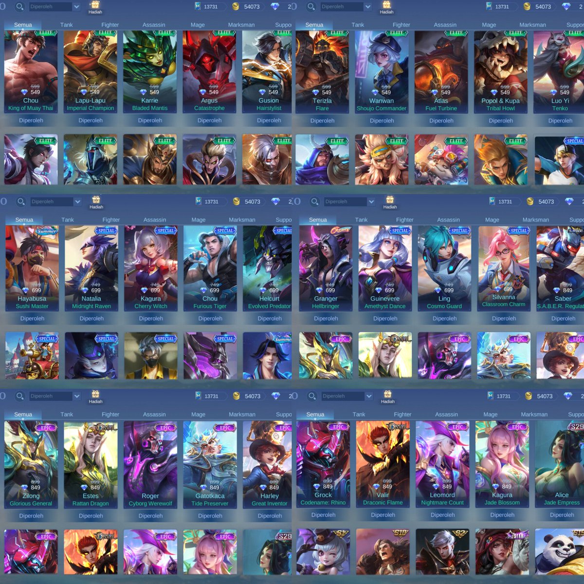 kebethere's tweet photo. WTS AKUN ML

Fragment starlight ada 6910 (bebas pilih star anual). skin epic + special rame, hero 130, emb max semua. Monsep -2plat (sgmail)
Op? 110K dm #zonauang #zonajajan https://t.co/38SmgqM9qt