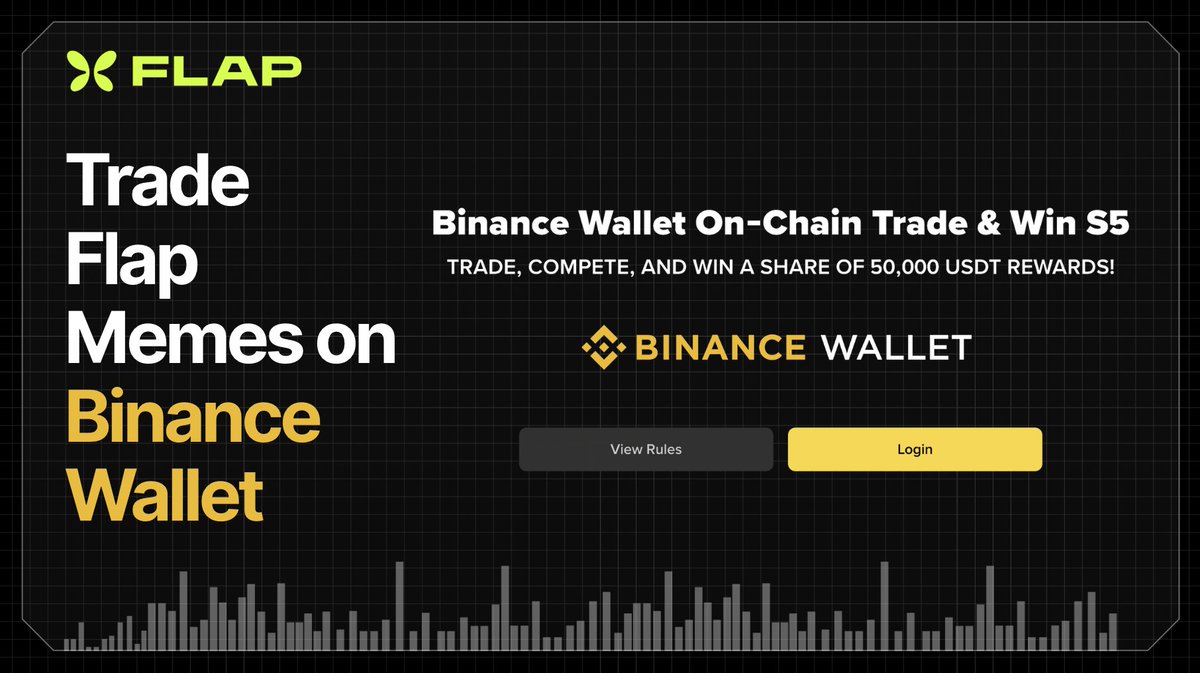 flapdotsh's tweet photo. Trade Flap Memes on @BinanceWallet

Every trade gets you closer to the top, climb the rankings, and unlock your share of 50,000 USDT in rewards in Binance Wallet On-Chain Trade & Win S5.

Start trading now: https://t.co/zXwOV0ndGE 

https://t.co/QxwEidkmg4🦋
