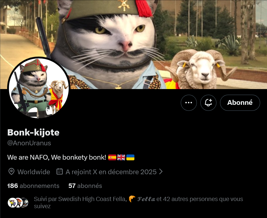 Baguette7th's tweet photo. #NAFOfellas, can we boost @AnonUranus? 

Thank you 🫡🇺🇦💙💛

#NAFO #WeAreNAFO #NAFOExpansionIsNonNegotiable #FollowAFellaEveryDay https://t.co/L4rKnAMAkg