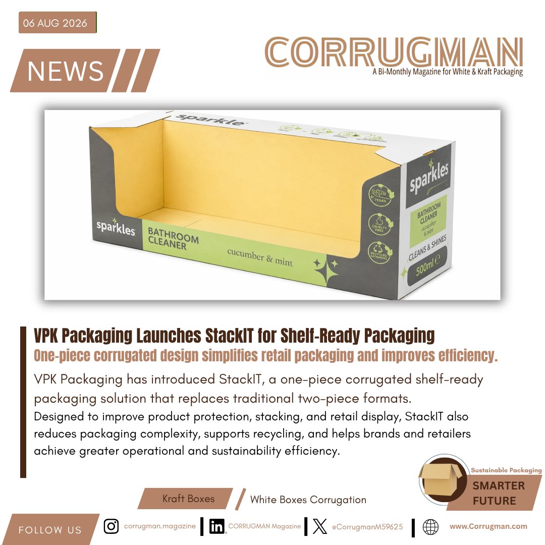 CorrugmanM59625's tweet photo. VPK Packaging launches StackIT to help customers simplify shelf-ready packaging
Tap The Link To Read The Full News. 👇
https://t.co/HhIbRS8hNs
Follow For More Latest Industry News.
| #VPKPackaging | #StackIT | #CorrugatedPackaging | #ShelfReadyPackaging | #RetailPackaging | https://t.co/BJ2QSaprGA