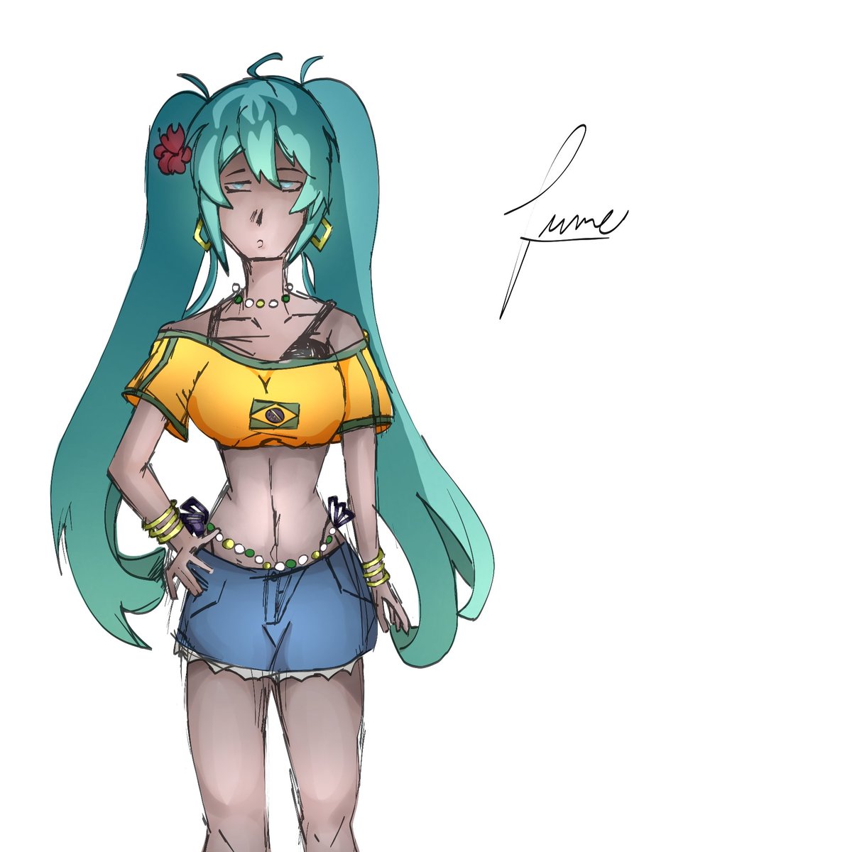 Moonsoftt's tweet photo. Drawing from my other account here on Twitter(@lunedreams_)
By Hatsune Miku in her Brazilian version.
#Miku #HatsuneMiku #Digitalart #drawing https://t.co/fYOR1ollTW