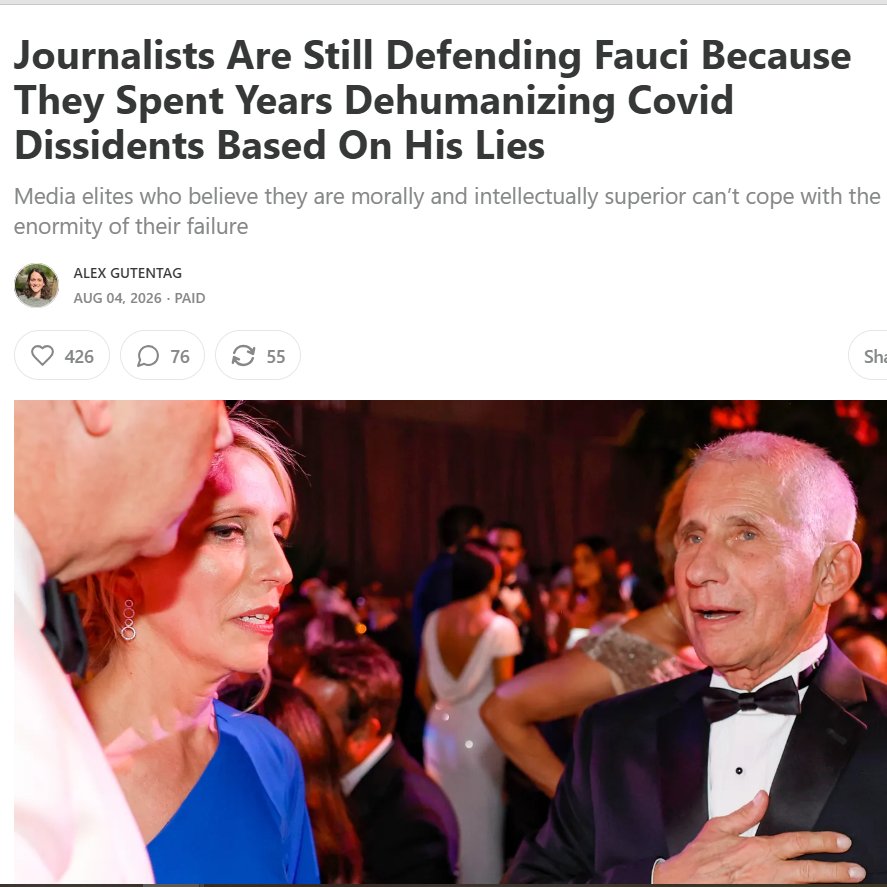 ValerieAnne1970's tweet photo. ALARMING: Journalists still defend Fauci after years of his dehumanizing lies.

Dana Bash claims she only shared “the best science.” Fauci’s diary proves otherwise: She texted him after Jordan’s grilling, calling him a “better man” and sharing Blitzer’s advice to tell the congressman to “go f--- yourself.”

They weren’t reporting. They were enforcing. They smeared critics, pushed catastrophic policies, and wrecked lives—then refused to own it.