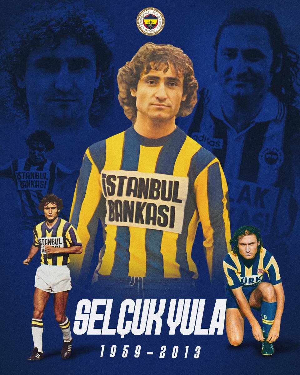 Fenerbahce's tweet photo. “İleride Selçuk Yula var!”

Çubuklumuzla attığı 134 gol, örnek duruşu ve Sarı Lacivert renklere duyduğu tarifsiz sevgiyle kalplerimizde iz bırakan büyük kaptanımız Selçuk Yula'yı; vefatının 13. yıl dönümünde saygı, sevgi ve özlemle anıyoruz. https://t.co/vmjxA7S97V