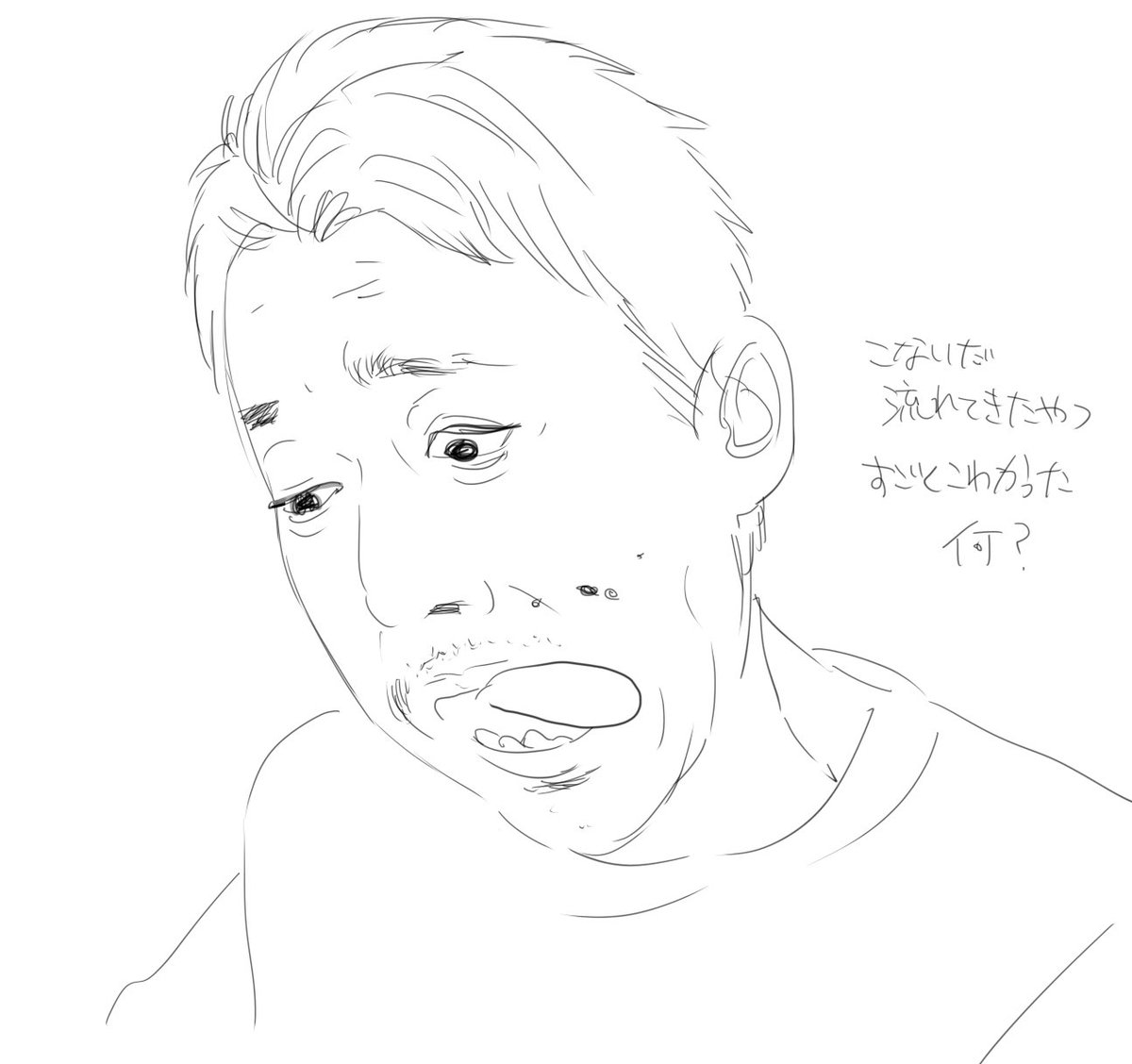 ponchiikan0's tweet photo. 色んな人の配信見ながらおじさん描くリハビリ https://t.co/kazkJSJj5Q