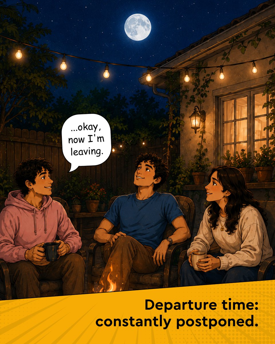 thespringtimeco's tweet photo. The words last one carry about the same accuracy as I'll only scroll for five minutes.
One story becomes another.
Someone remembers an old inside joke.
The playlist finds its groove.
Before you know it, the porch light's the only thing keeping track of time.
.
.
Late Night vibes https://t.co/aqc60zTBjn