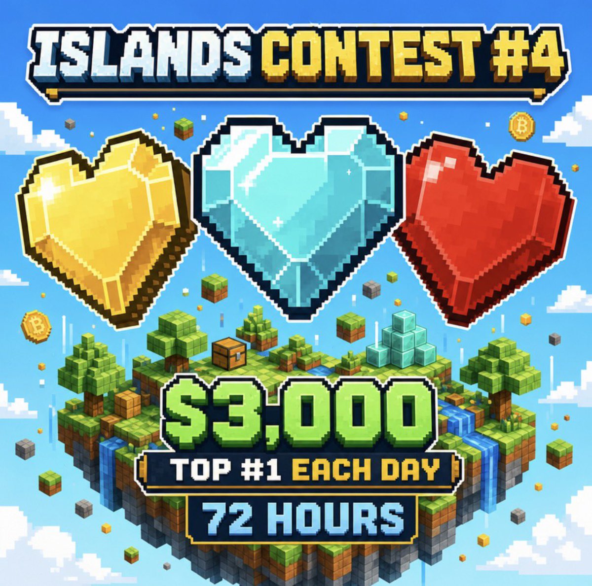 BlockFallX's tweet photo. Islands Contest  #4 🏝️🏆

Building an island is fun, but receiving super likes is even better!

$3,000 is to share between the TOP #1 most liked islands of each day ❤️‍🔥

Ending in 72 hours. https://t.co/Cf052kl5pD