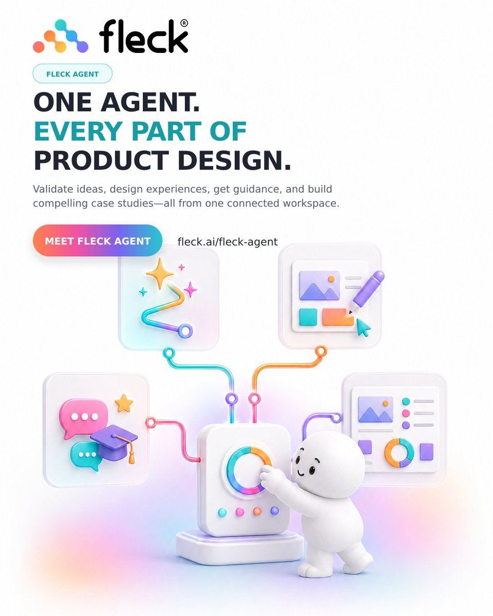 Fleck_AI's tweet photo. Product design doesn’t happen in a single step. Your AI agent should understand the whole journey.

Meet Fleck Agent at https://t.co/uYarUtwf9I https://t.co/6pm0mPRPFO