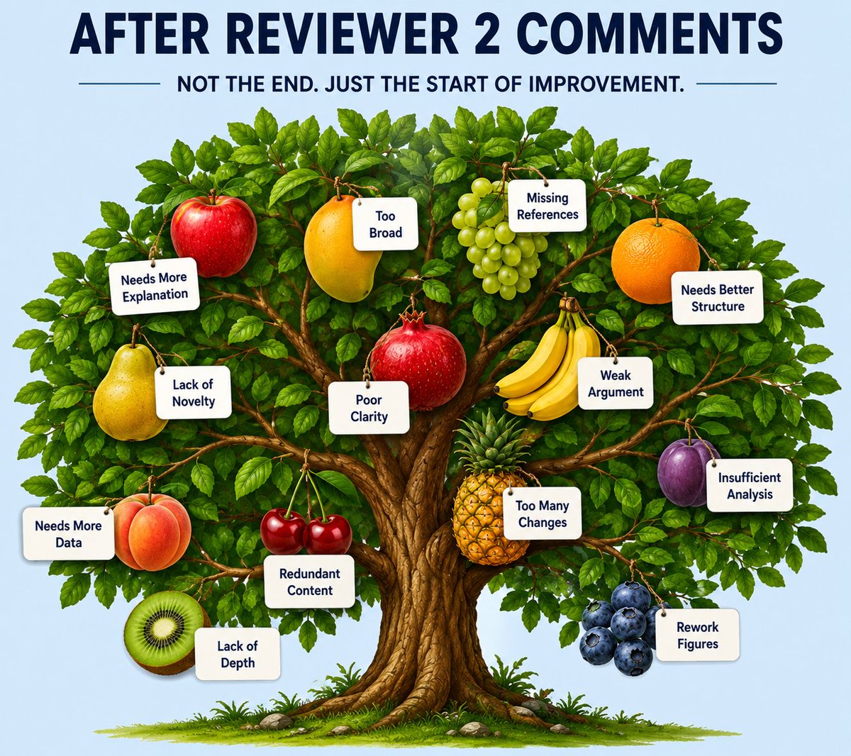 samina_phd's tweet photo. Trying to satisfy every reviewer comment…

and slowly losing your original idea along the way 😅

P.S: Revisions improve quality.

But too many voices can weaken clarity. https://t.co/u3nyRshOFO