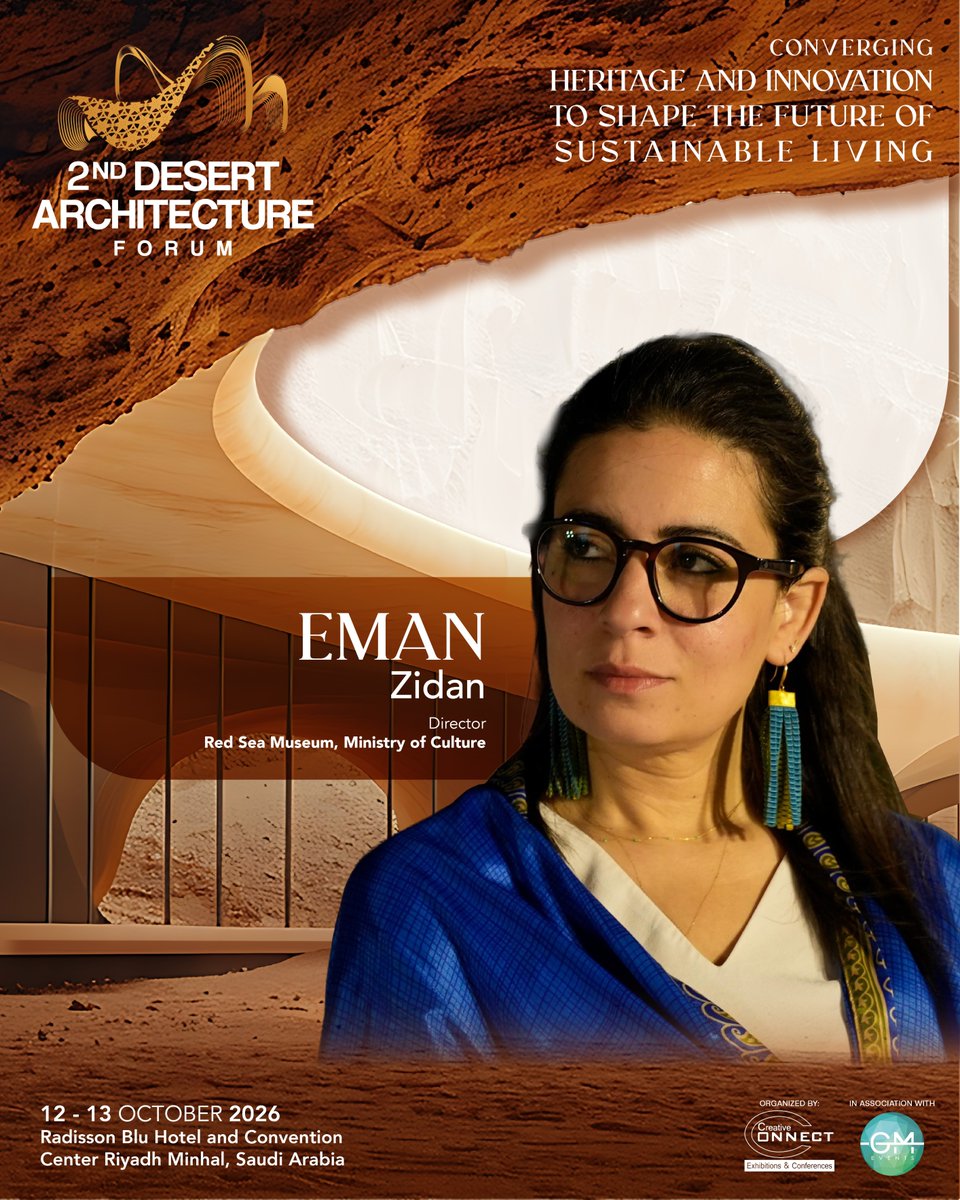 WorldArchForum's tweet photo. The future of architecture starts by preserving the past. 
🌍 Eman Zidan, Director, Red Sea Museum, Ministry of Culture, joins the 2nd Desert Architecture KSA Forum.

🔗 https://t.co/vctDzbTEYQ https://t.co/n7VGRKcheM