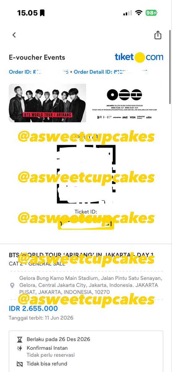 mniulfy's tweet photo. HELP RT MOOTS🫶🏻‼️ - WTS titipan CAT 2 DAY 1 BTS JAKARTA

wts, want to sell 1 tiket BTS ARIRANG JAKARTA CAT 2 DAY 1, di harga 2.680.000 (fix price), DOM SURABAYA, alasan jual karena DESEMBER mau ke malaysia, yg mau hit me up ya guys! atau dm aku aja langsungg🤗 di bales pelan2💗 https://t.co/I5CRi5WxzL