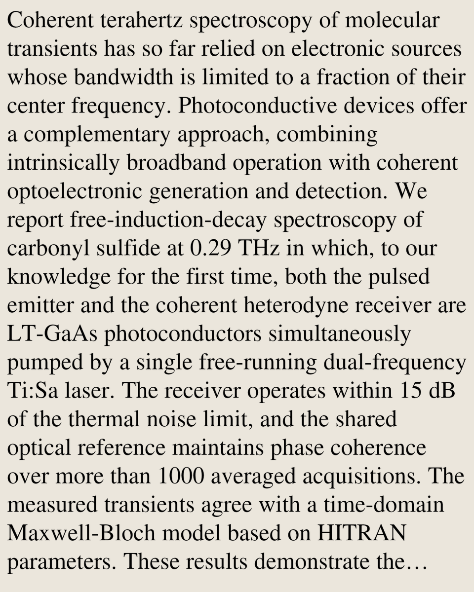 CWHN's tweet photo. Fully optoelectronic coherent THz spectroscopy

François Parnet, Francis Hindle, Ulysse Mao, Guillaume Ducournau, Jean-François Lampin, Sophie Eliet, François Bondu, Romain Peretti, Gaël Mouret, …
https://t.co/l6fDo7Sh9B [𝚙𝚑𝚢𝚜𝚒𝚌𝚜.𝚊𝚙𝚙-𝚙𝚑]
💬Submitted to Optica https://t.co/TKVg2Ay26e