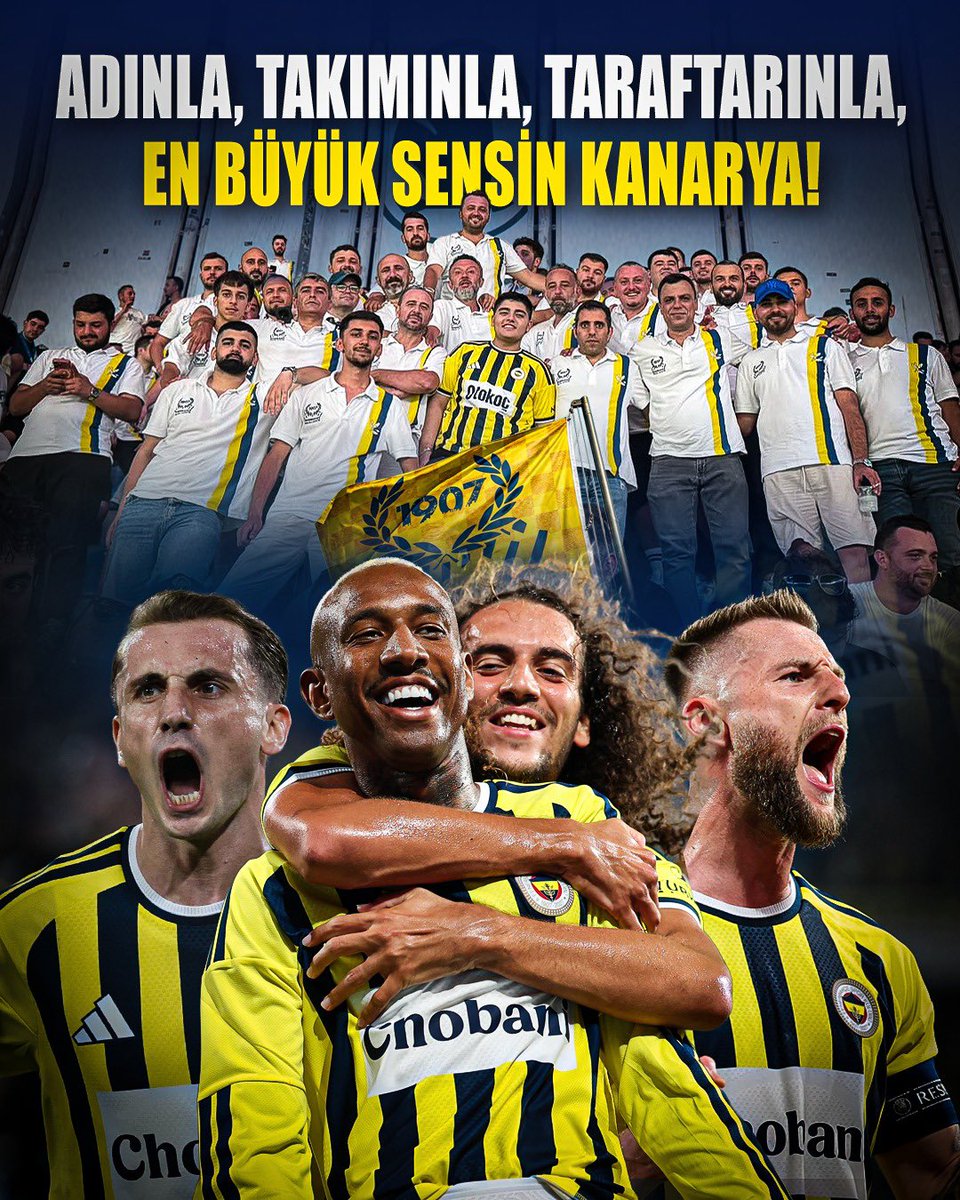 1907Tribun's tweet photo. Adınla, takımınla, taraftarınla, en büyük sensin Kanarya! #HepPeşinden

#FenerbahçeTribünüHayattır https://t.co/tcV0rl69qN