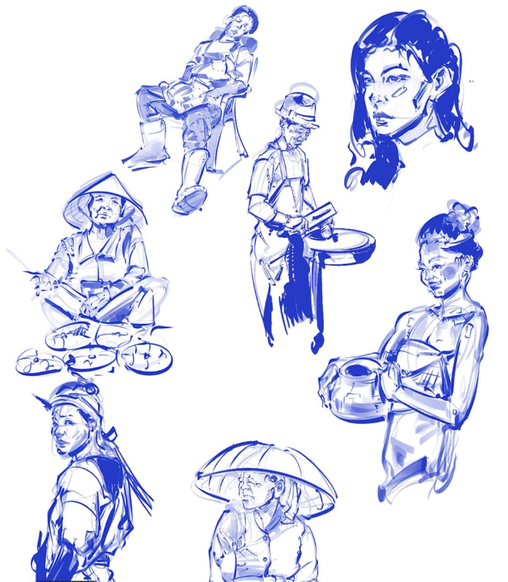 Rainhasart's tweet photo. Some sketches from a few weeks back!
#sketchbook #figuredrawing #characterdesign #digitalsketch #conceptart #artistsontwitter #Culturalart https://t.co/QAkgkvC7Sw