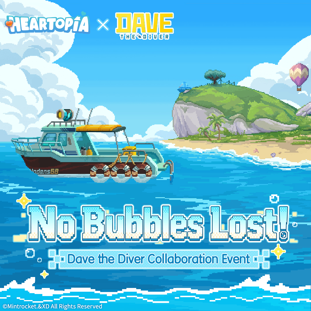 MyHeartopia's tweet photo. 🐟 No Bubbles Lost!

During the event, D.G. Members can collect Diving Valves and exchange them for collaboration-exclusive rewards, including recipes, outfits, furniture, and more! 🎁

📅 Event Period
August 8, 6:00 AM – September 7, 5:59 AM (Server Time)

🤿 Ready to dive?

#heartopia #DAVETHEDIVER