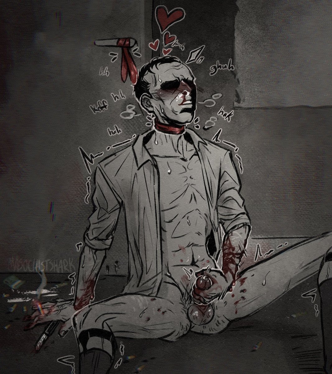 masochistshark's tweet photo. ⚠️CW: self harm, blood, auto-erotic asphyxiation, drug use, cig burns, gross old man
He hasn’t slept in 48 hours.
#outlastrials https://t.co/tMKkYRGwP9