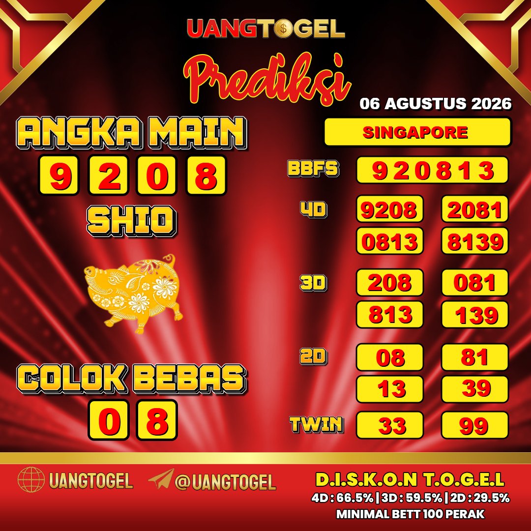prediksiuang's tweet photo. PREDIKSI UANGTOGEL
TANGGAL 06 AGUSTUS 2026
#uangtogel #loginuangtogel #prediksihklotto #prediksihongkong #totomacau #prediksittm #prediksitotomacau #totomacau5d #angka #bocoran #prediksihariini #prediksijitu #prediksiakurat #prediksijitu #prediksi #angkamain #ttm #angkahongkong https://t.co/qlNMoz9hbe
