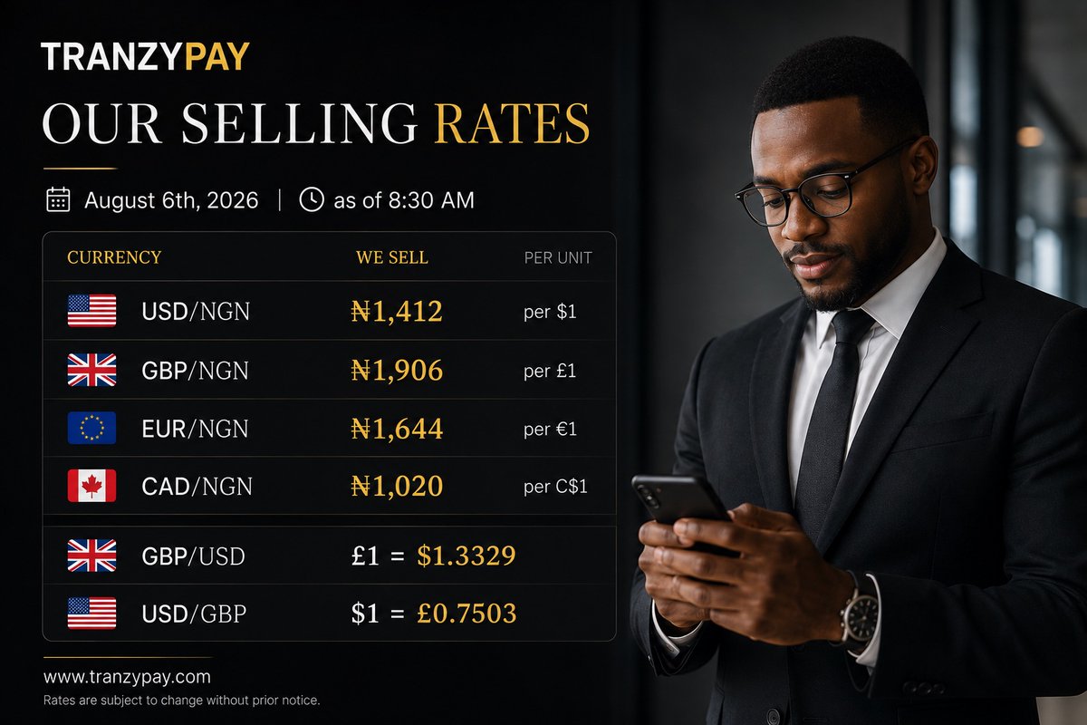 TranzyPay's tweet photo. Exchange rates matter. So does who you move money with.
Onboard today: https://t.co/s6GaaMhH1s

Whether you're paying suppliers, funding business operations, or sending money abroad, we've got you covered.

#Fii_Favorite_Stock  #الملك_سلمان Memo Ximena #WithNI_KIForever Ernesto https://t.co/NyEj3rv6CV